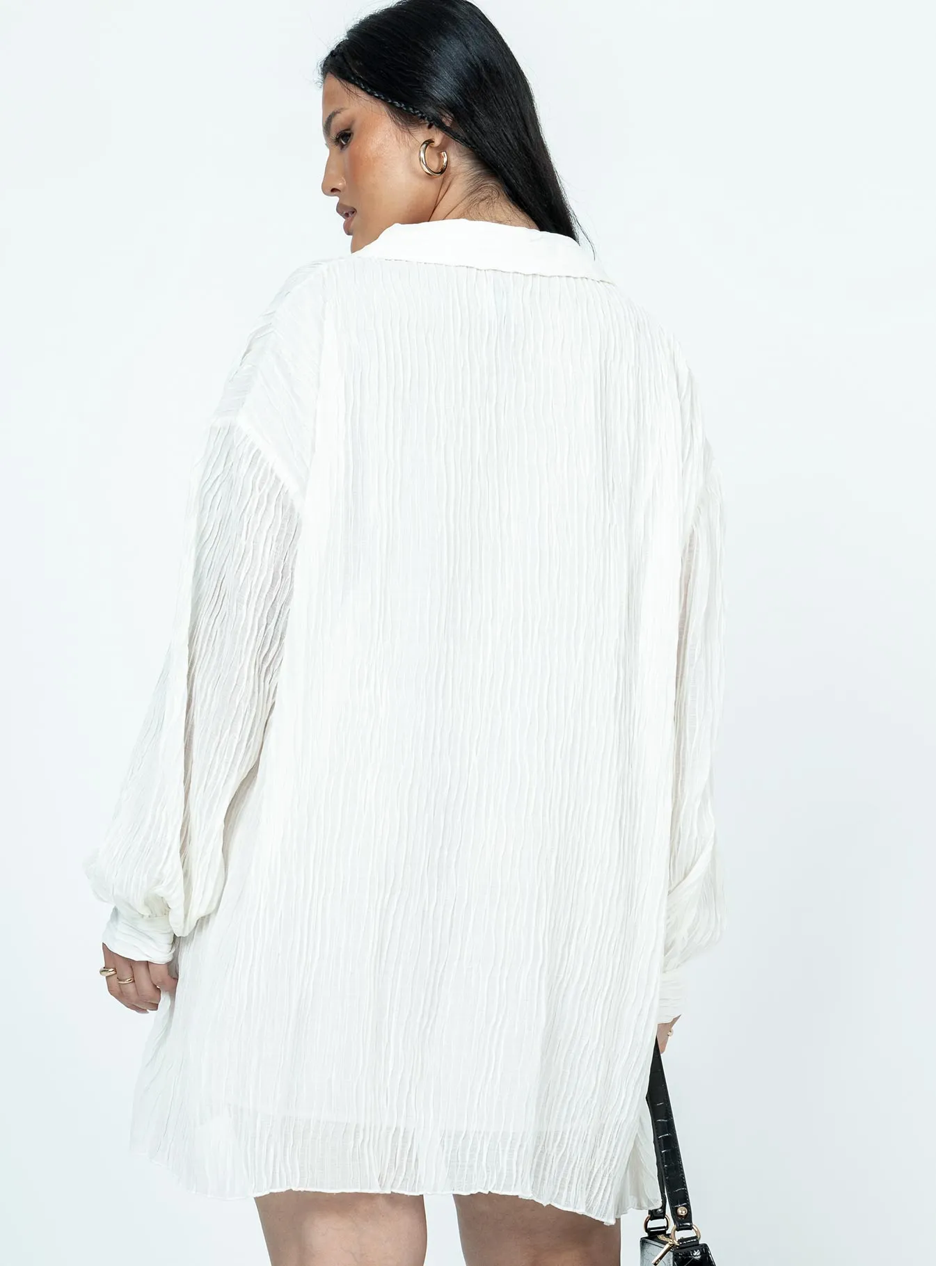 Tune In Shirt Dress White