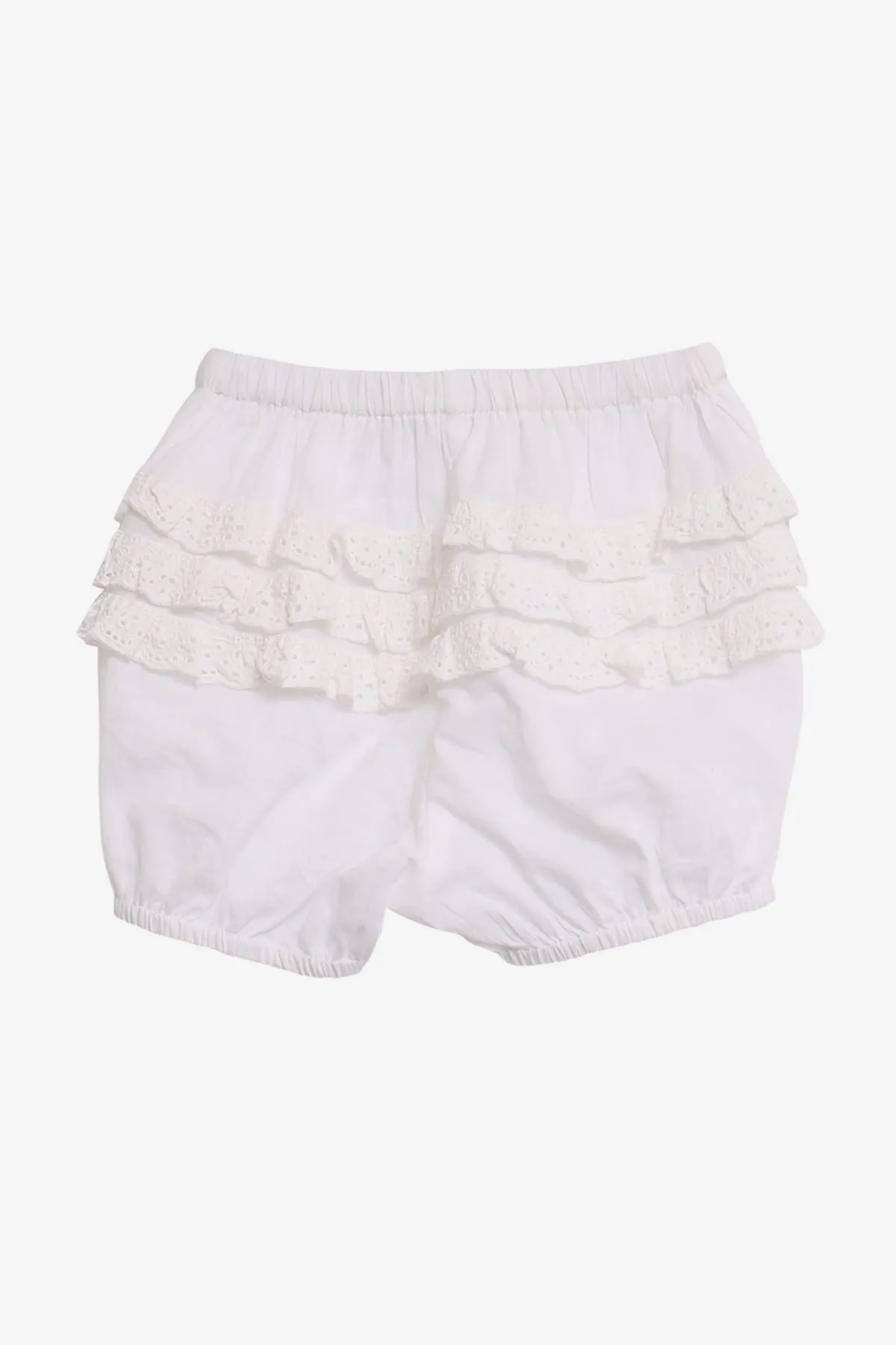 Wheat Eyelet Baby Bloomers - White