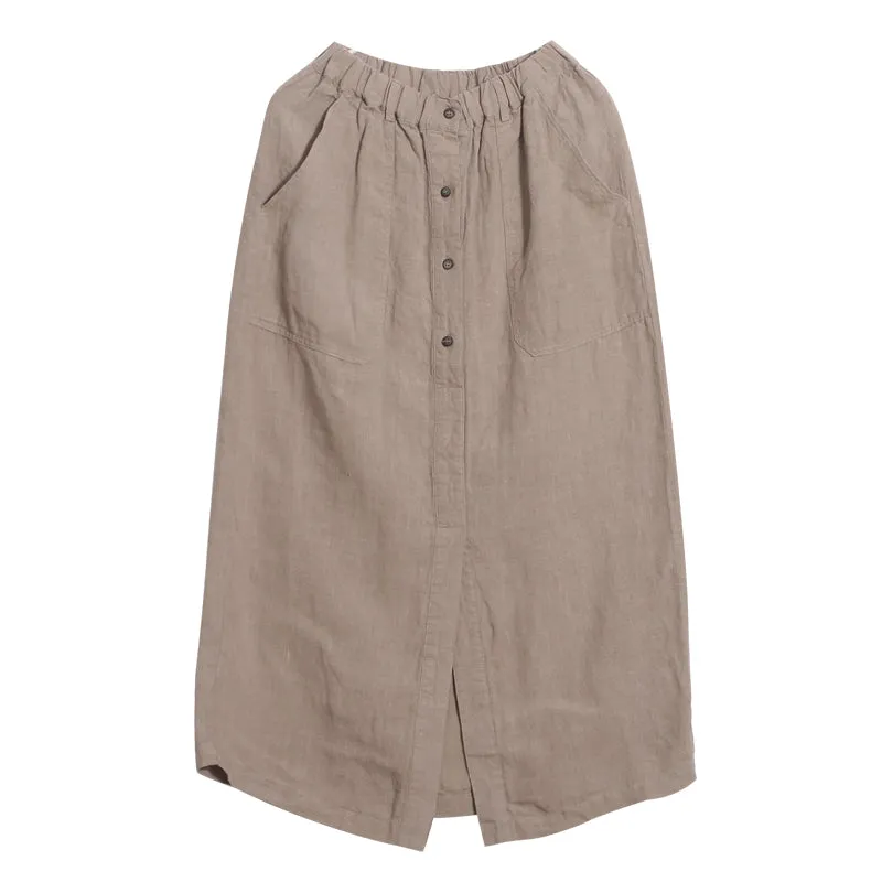 Women's Skirts Summer Linen Skirt  GU98401