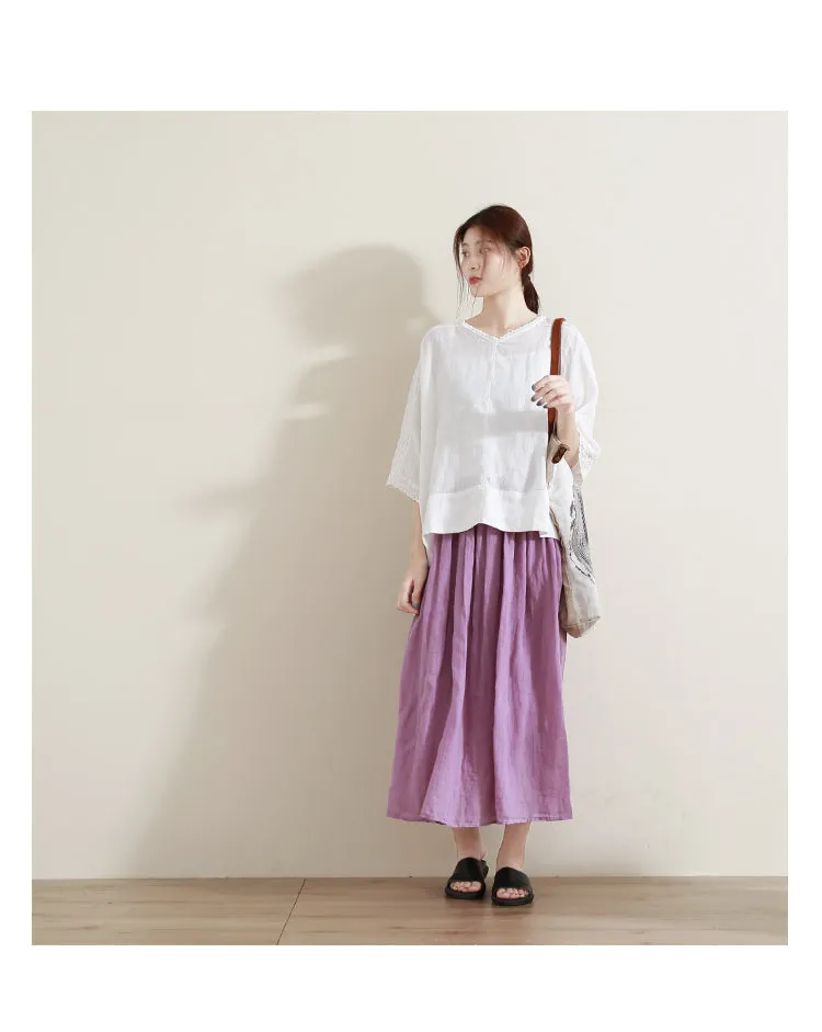 Women's Skirts Summer Linen Skirt  GU98406