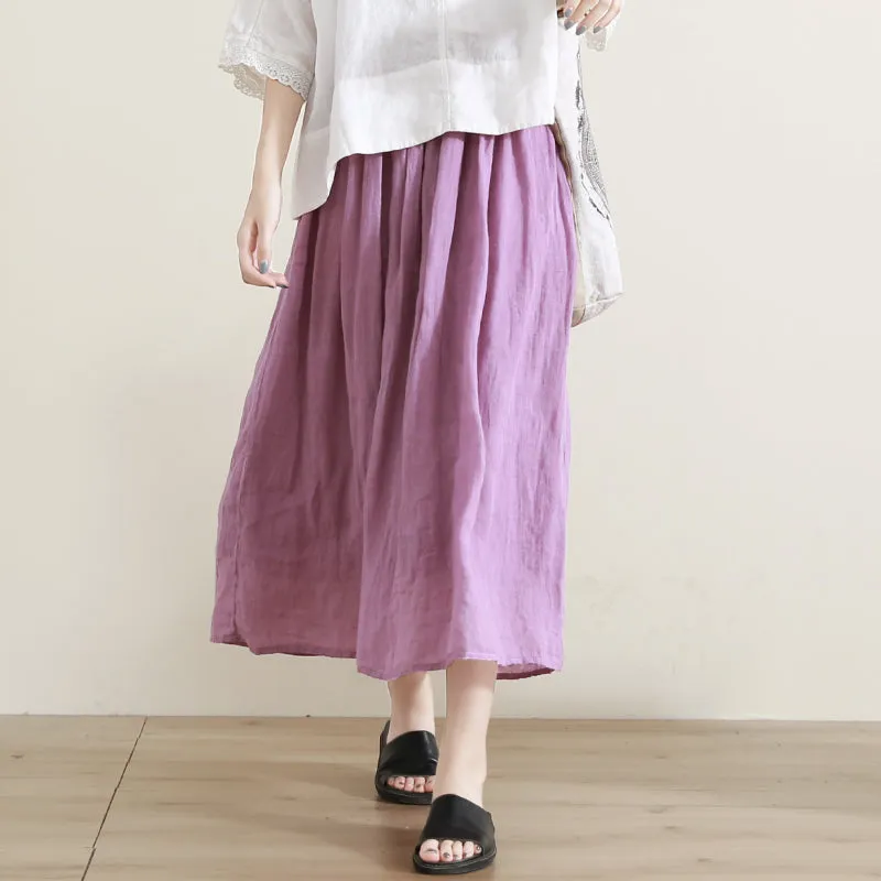 Women's Skirts Summer Linen Skirt  GU98406