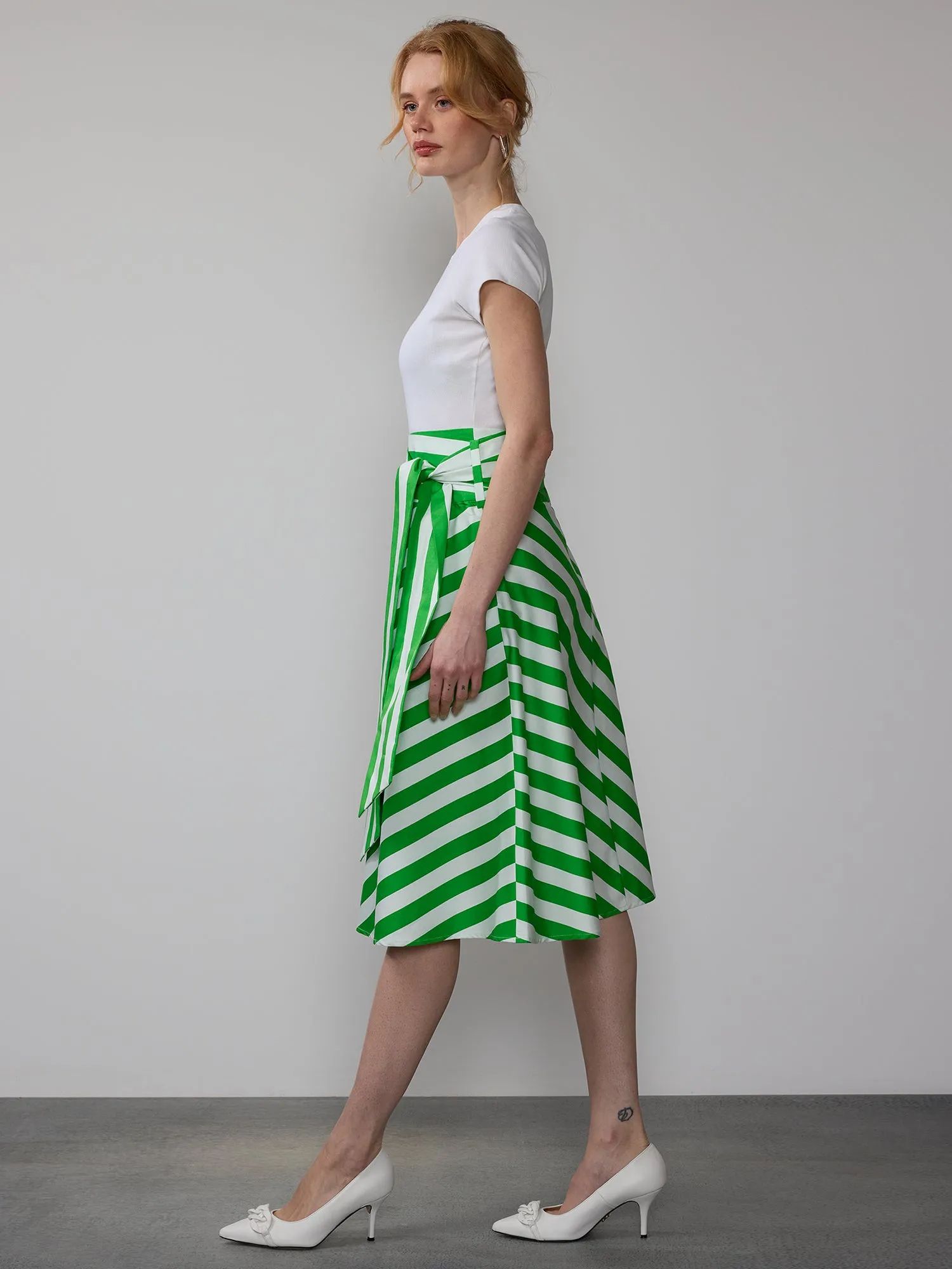 Yarn Dyed Striped Skirt