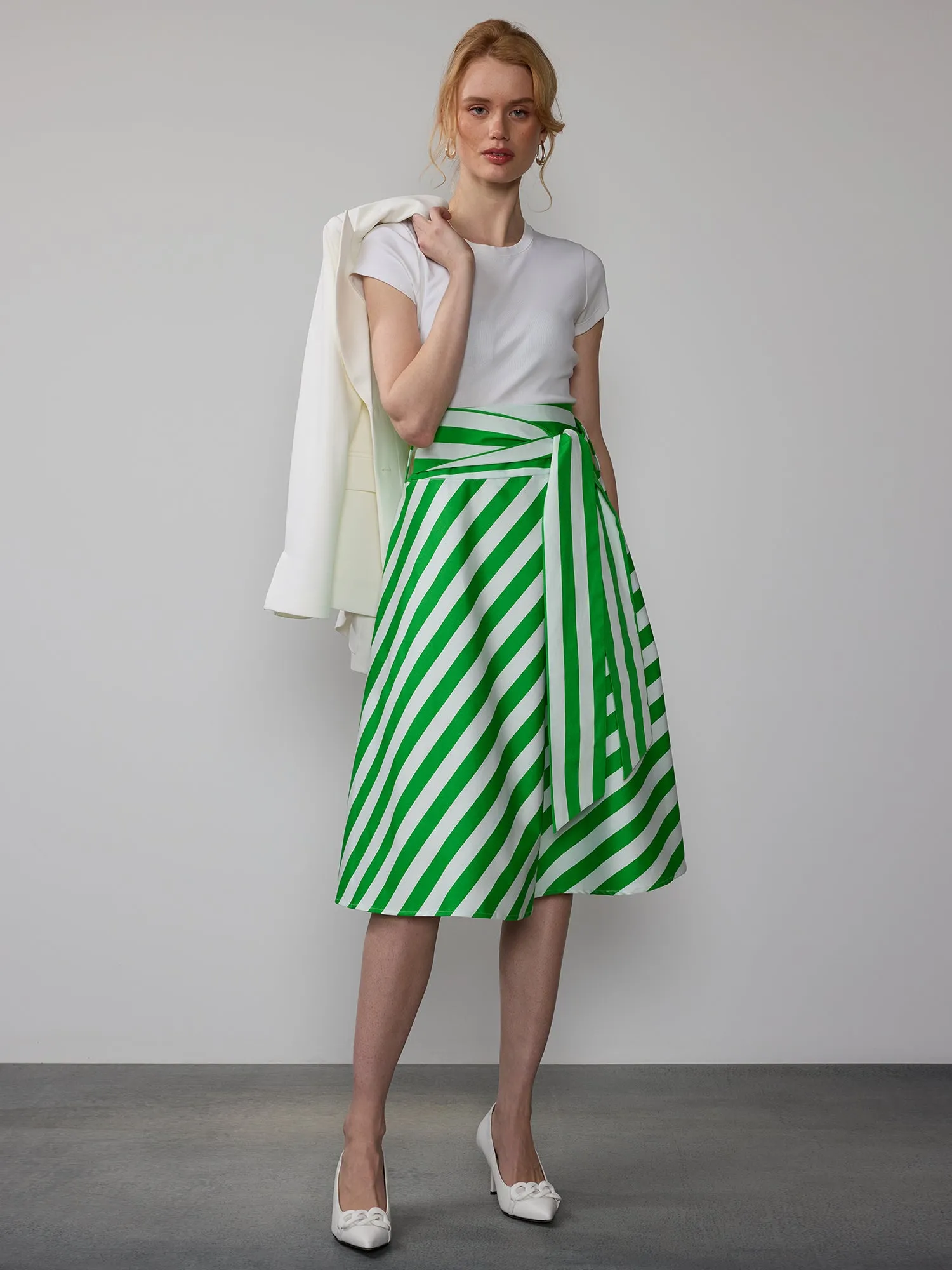 Yarn Dyed Striped Skirt