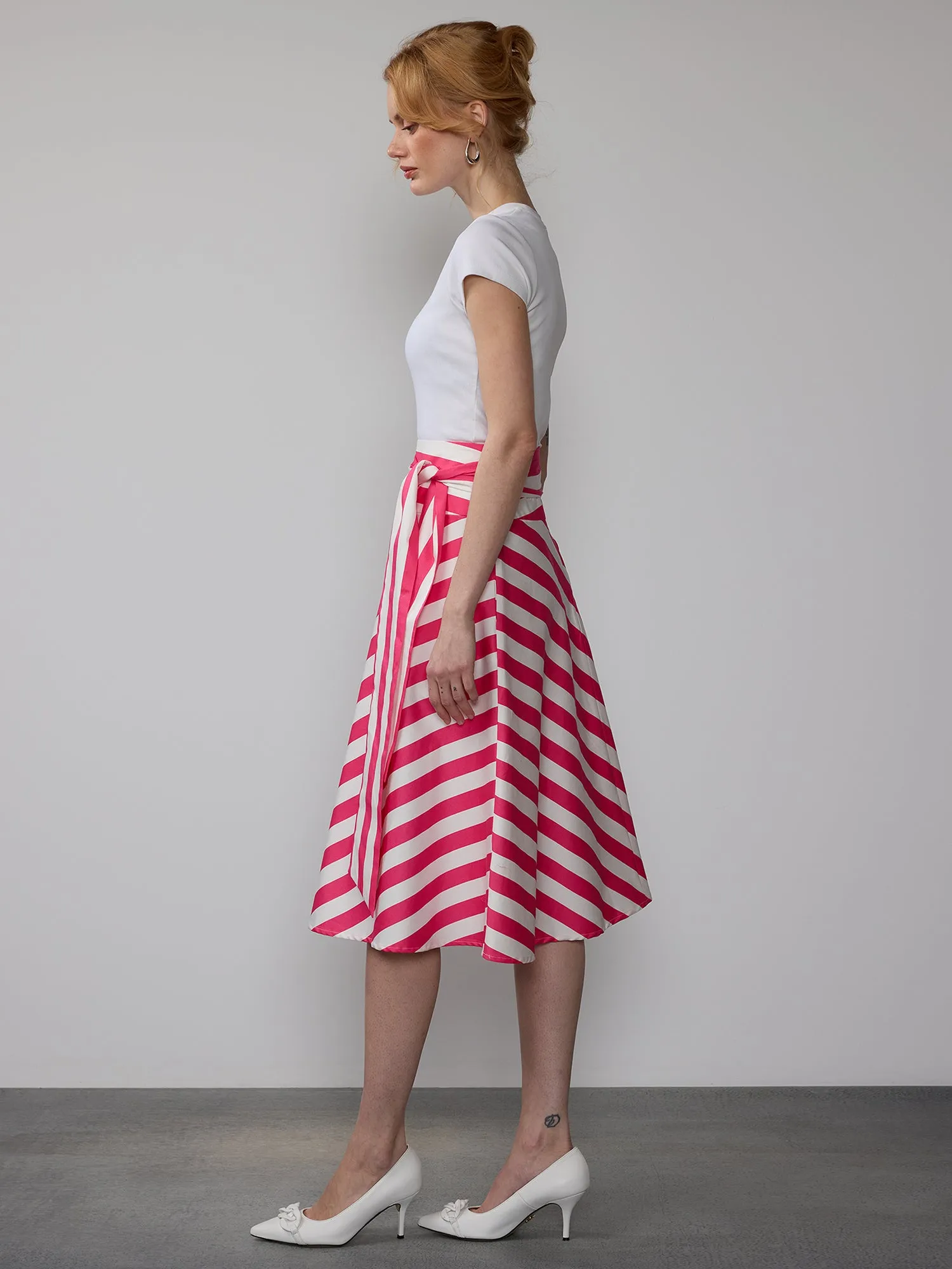 Yarn Dyed Striped Skirt